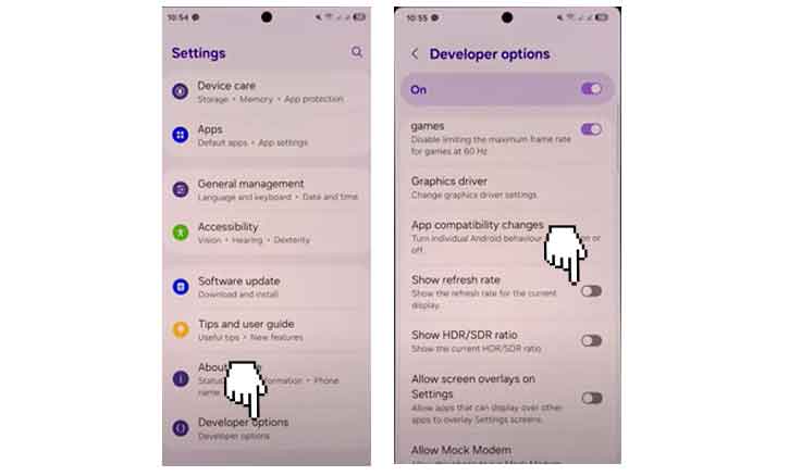 display screen refresh rate on samsung galaxy s25