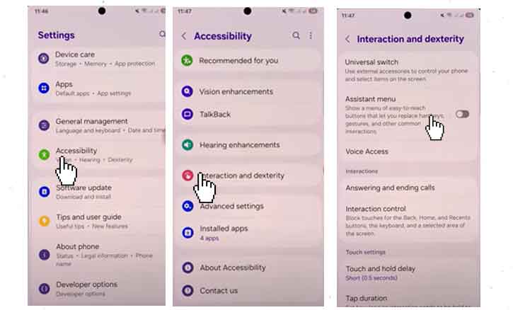 enable assistant menu on samsung galaxy s25