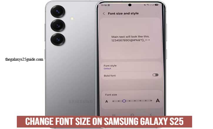 how to change font size on samsung galaxy s25