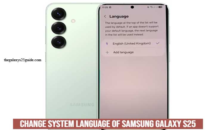 how to change system language of samsung galaxy s25
