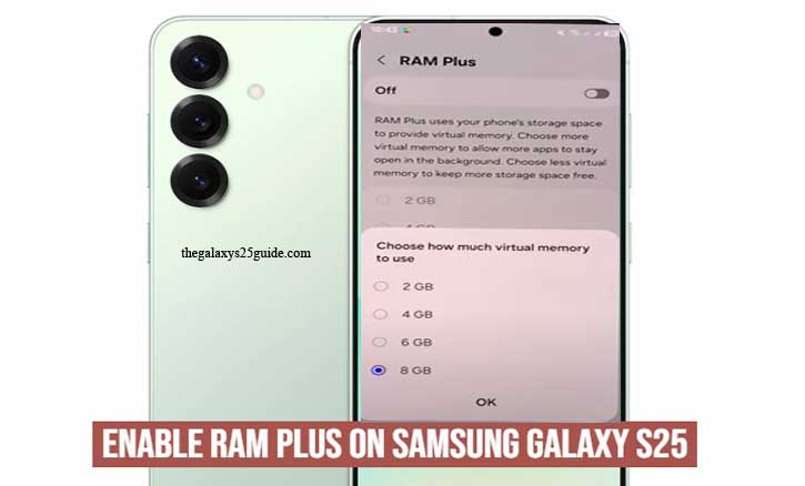 how to enable/disable ram plus on samsung galaxy s25
