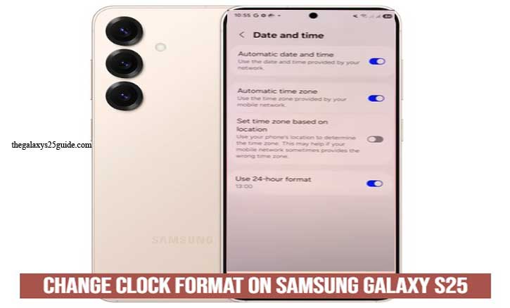 how to change clock format on samsung galaxy s25