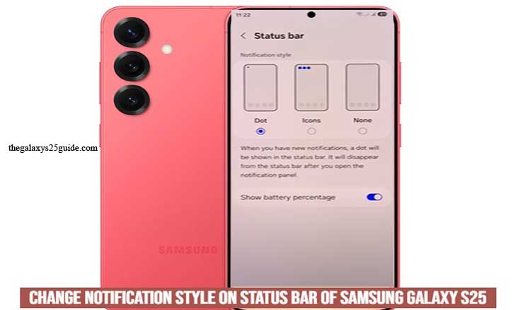 how to change notification style on status bar of samsung galaxy s25