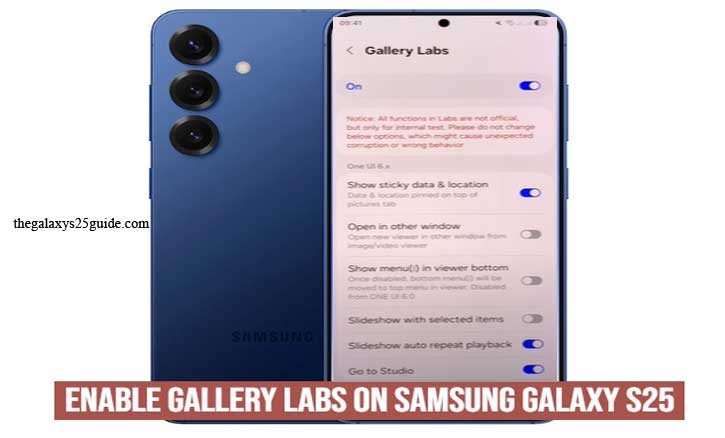 how to enable gallery labs on samsung galaxy s25