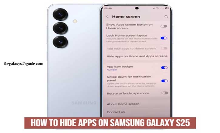 how to hide apps on samsung galaxy s25