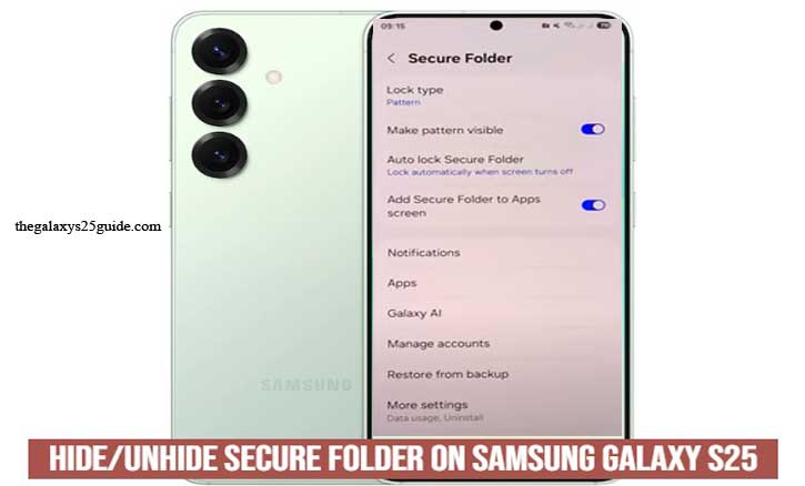 how to hide/unhide secure folder on samsung galaxy s25