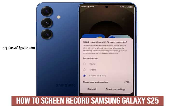 how to screen record samsung galaxy s25