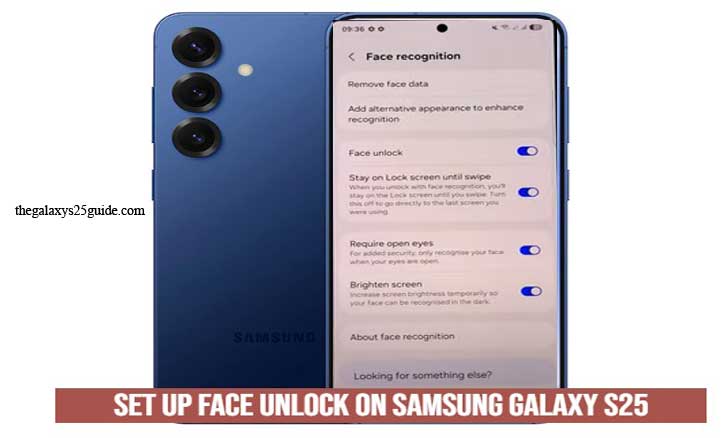 how to set up face unlock on samsung galaxy s25