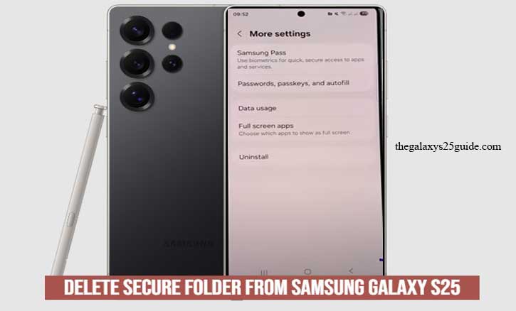 how to delete secure folder from samsung galaxy s25