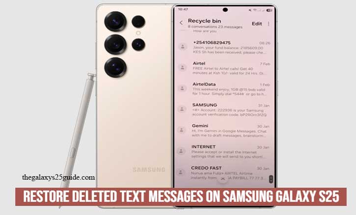 how to restore deleted text messages on samsung galaxy s25
